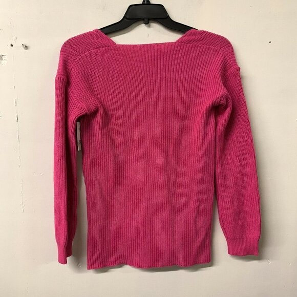 BP Womens Pink Plunging V-Neck Knit Long Sleeve Pullover Sweater - Picture 3 of 5